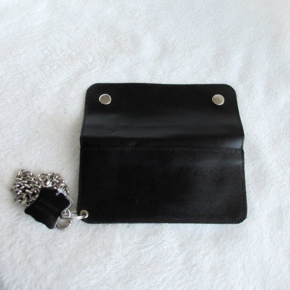 Biker Trucker Black Leather Chain Wallet NWOT - Picture 10 of 10